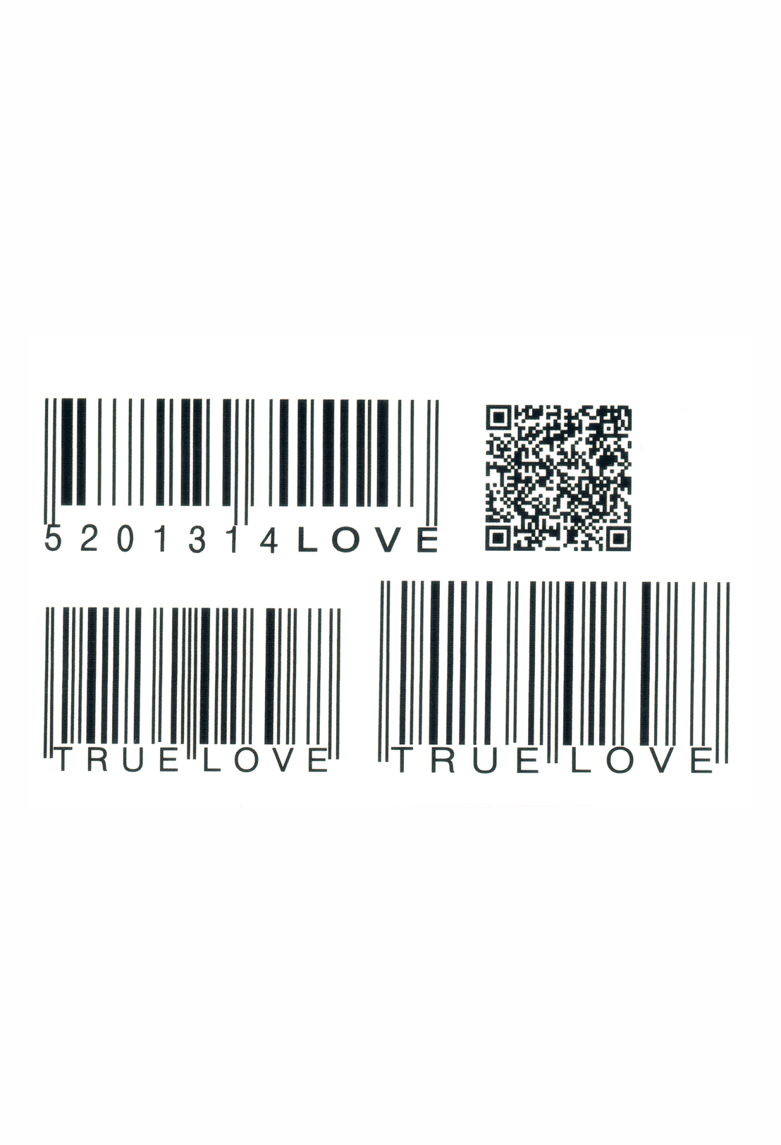 Code barre Love ( 4 pièces )