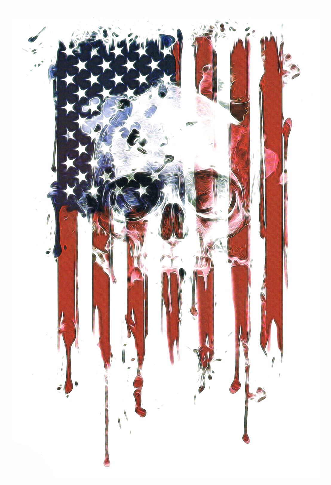 Crâne drapeau Américain