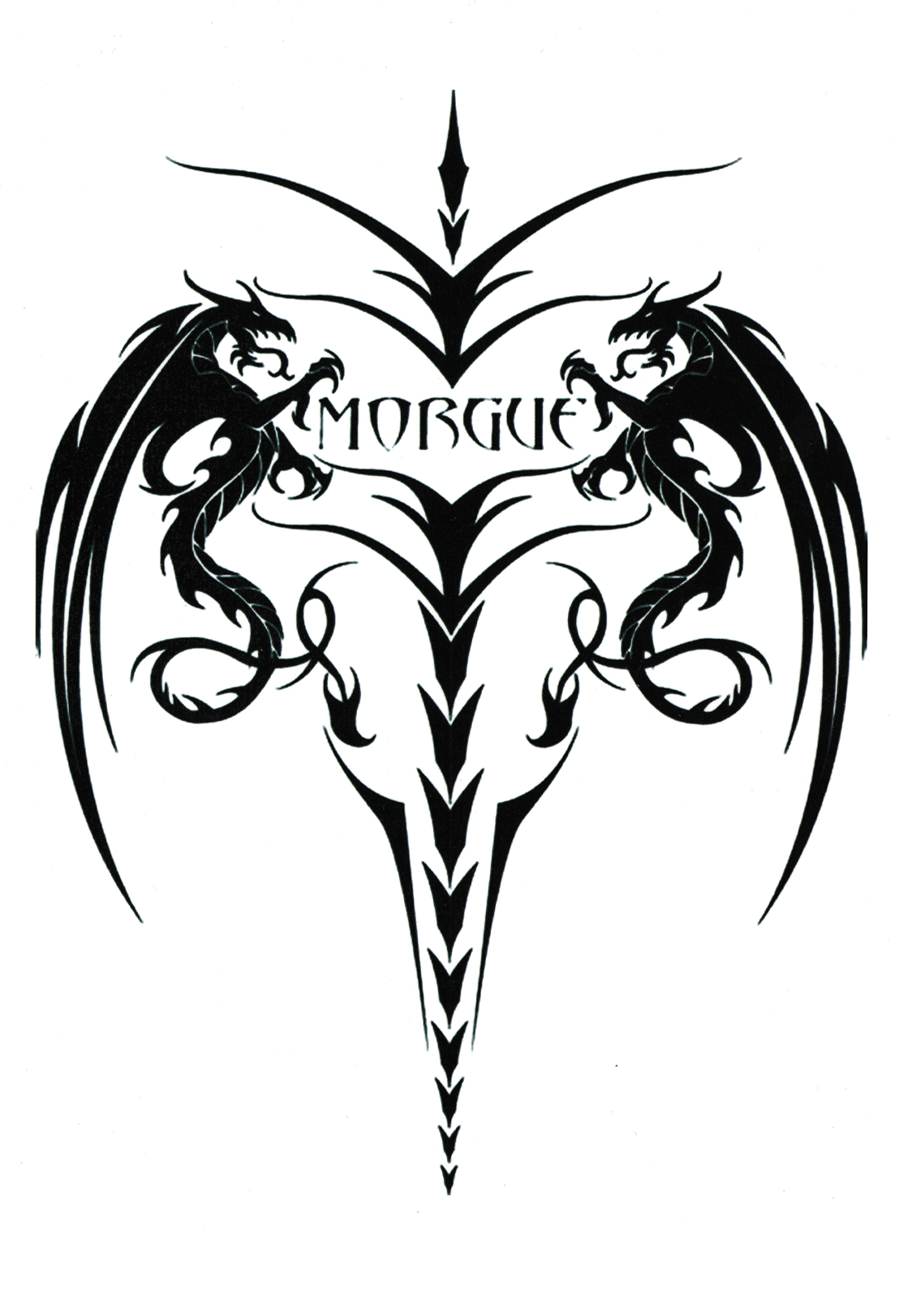 Tatouage Temporaire Dragon tribal - Le Coq Tatoué, image size:1108x1623