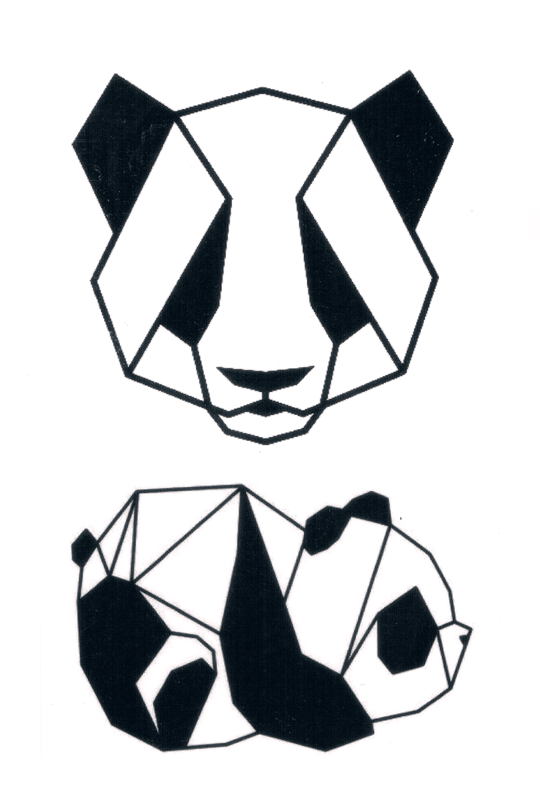 Panda géométrique ( 2 pièces )