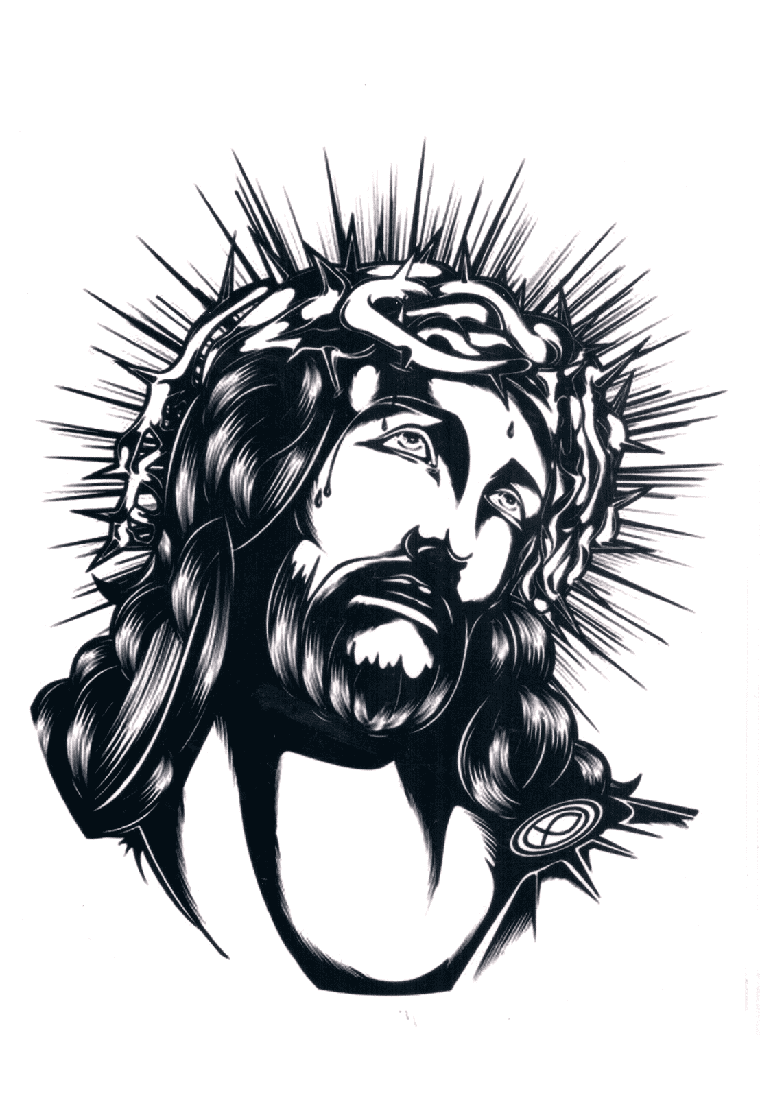 Tatouage Temporaire Jesus - Le Coq Tatoué, image size:1108x1623