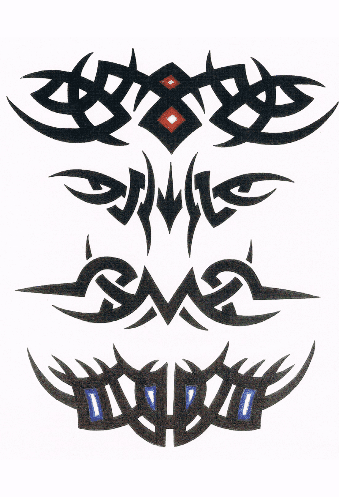 Tatouage Temporaire Tribal - Le Coq Tatoué, image size:1108x1623