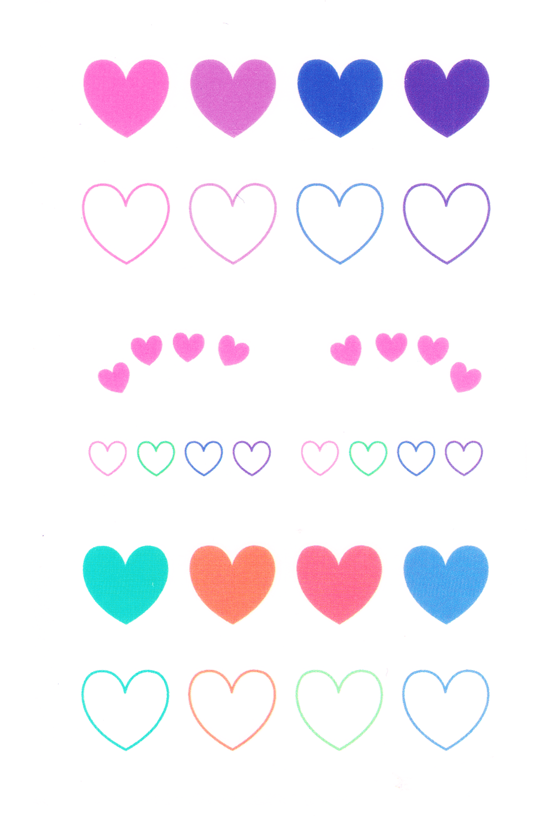 Cœur colorés ( 32 pièces )