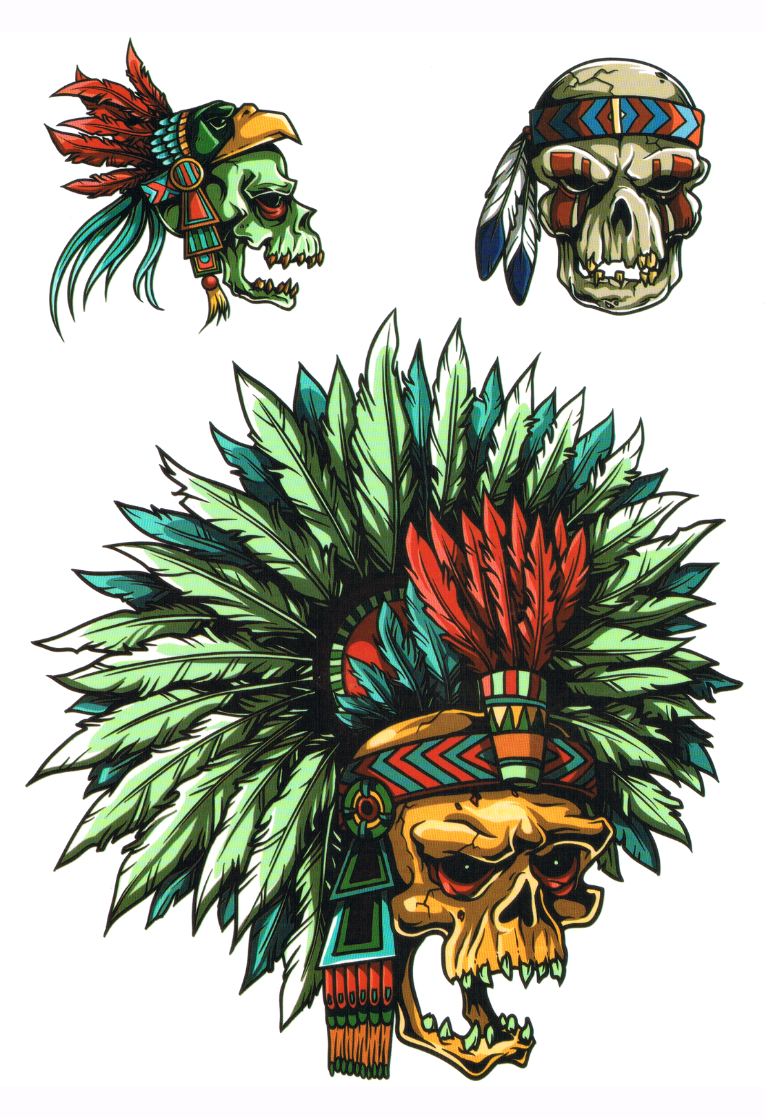 Crâne Rituel Indien ( 3 pièces )