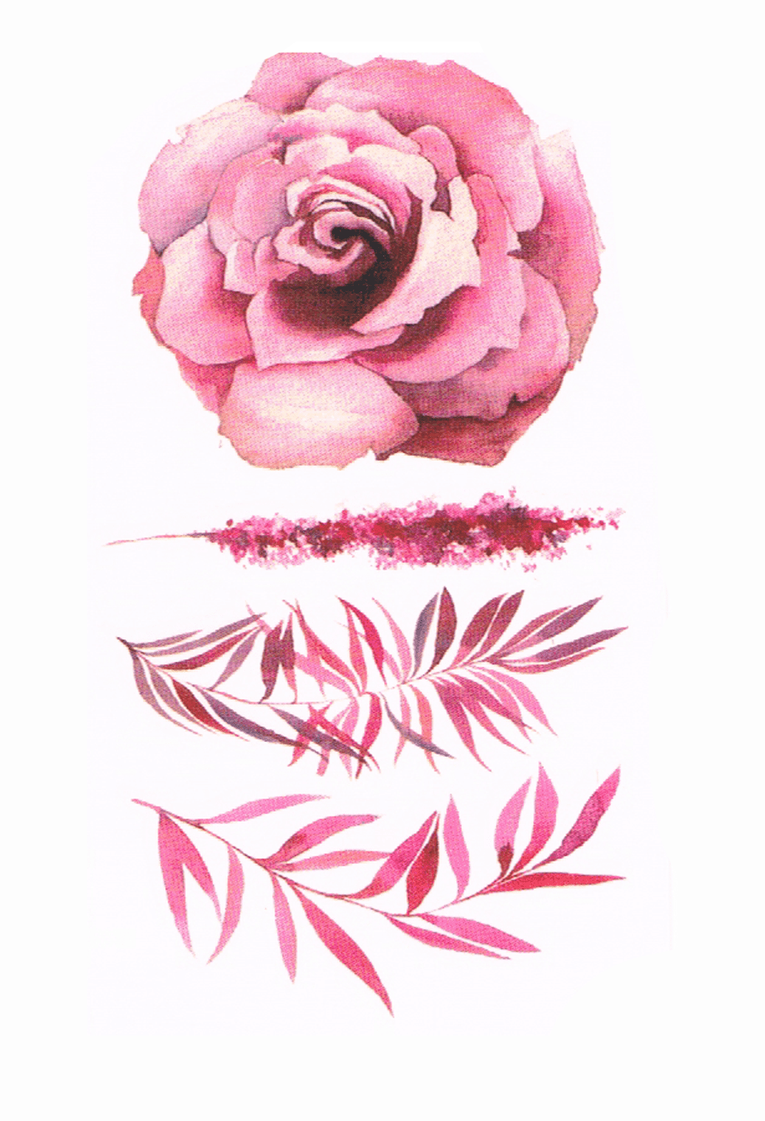 Rose rose ( 4 pièces )