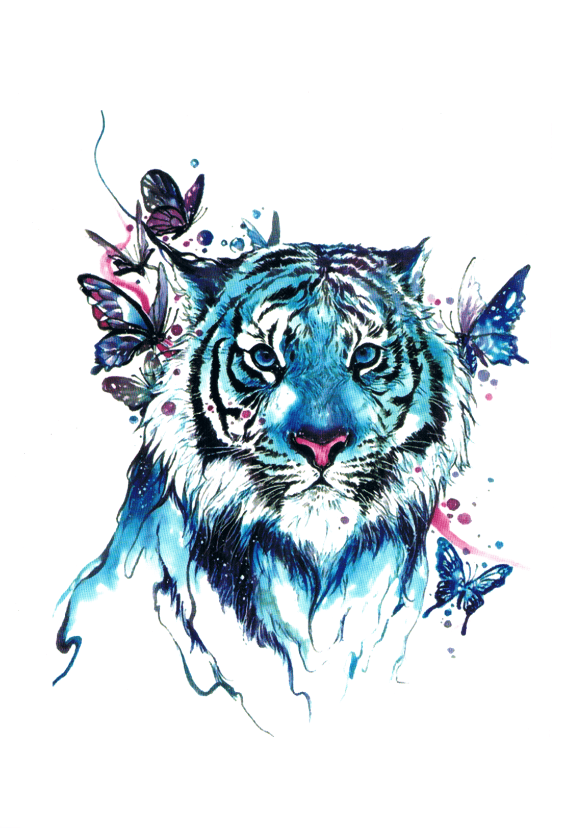 Tatouage Temporaire Imperméable Tigre Félin - Style Animalier Pour Bras, Main, Jambe
