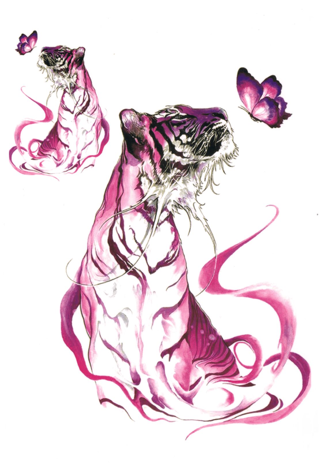 Tigre Rose ( 2 pièces )