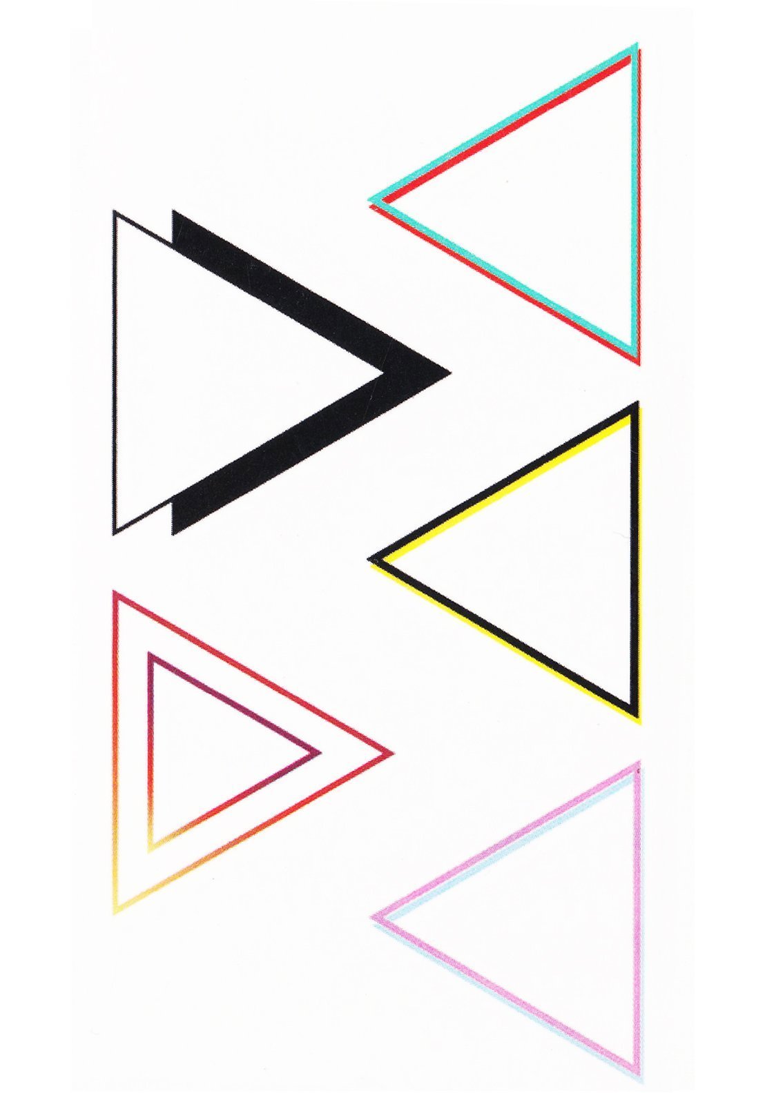 Tatouage Temporaire Décalcomanie - Modèle 5 Triangles Multicolores - Body Art - Neuf, Fabriqué En France